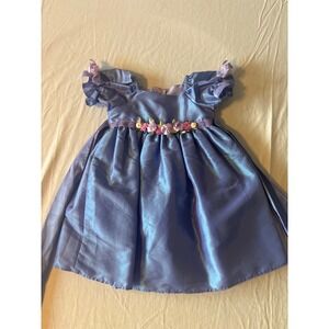 Crayon Kids Party‎ Dress Toddler Girls 12M Purple Excellent Floral Iridescent